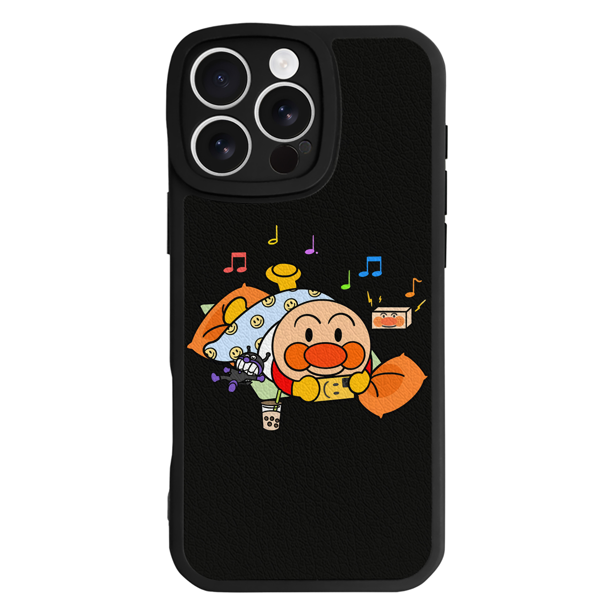 （画像用） アンパンマン Anpanman 【iPhone 16シリーズ対応】シリコンスマホケース（レザー調） 材質：シリコン